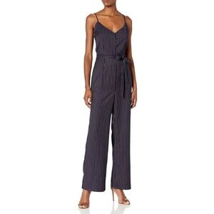 Cupcakes and Cashmere Navy Pinstripe‎ Jumpsuit Size M